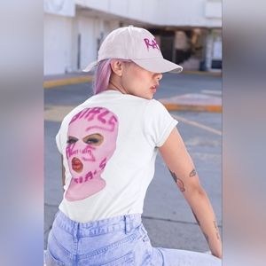 Rare Pink Ski Mask Graphic Tee
